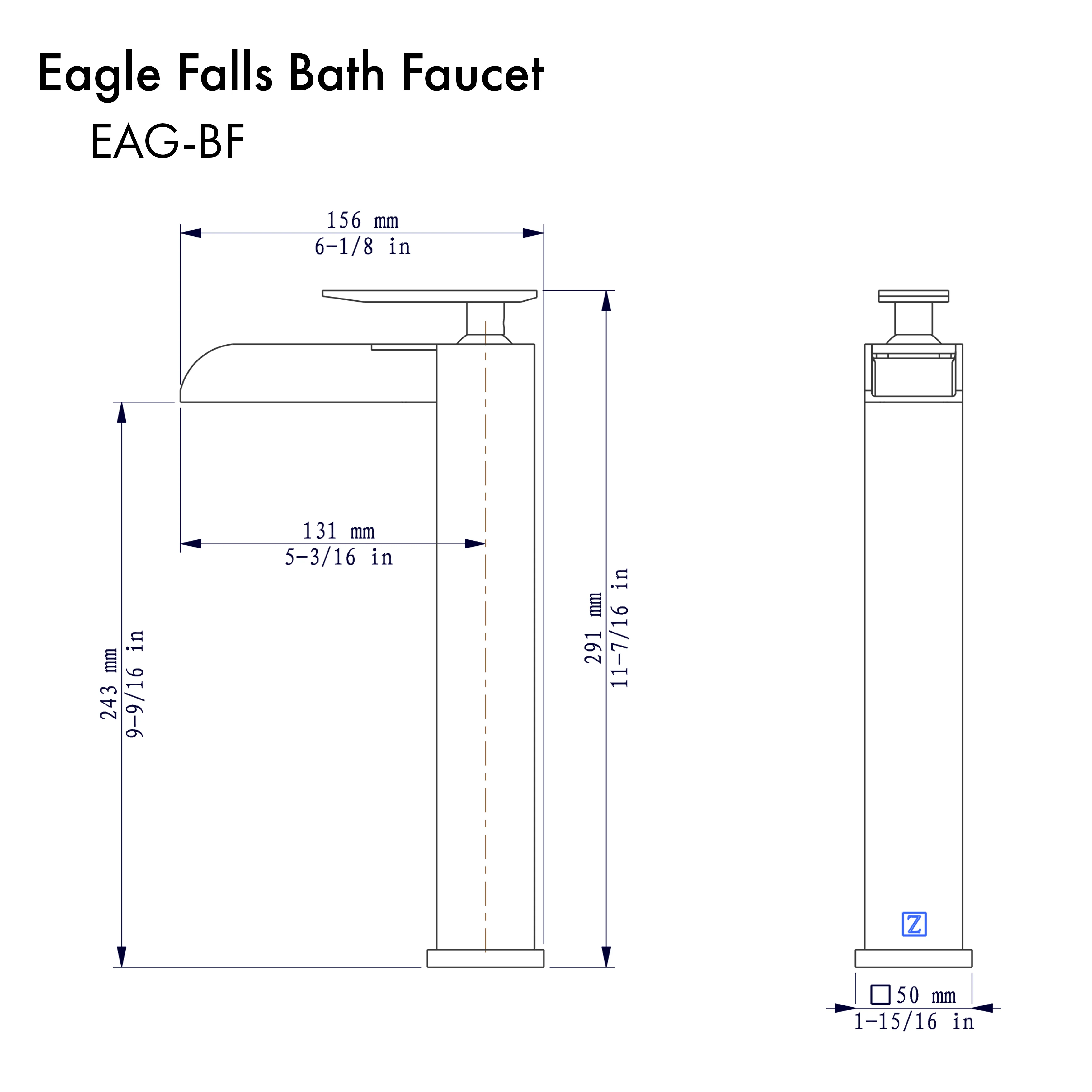 ZLINE Eagle Falls Bath Faucet in Brushed Nickel (EAG-BF-BN) - Image 7
