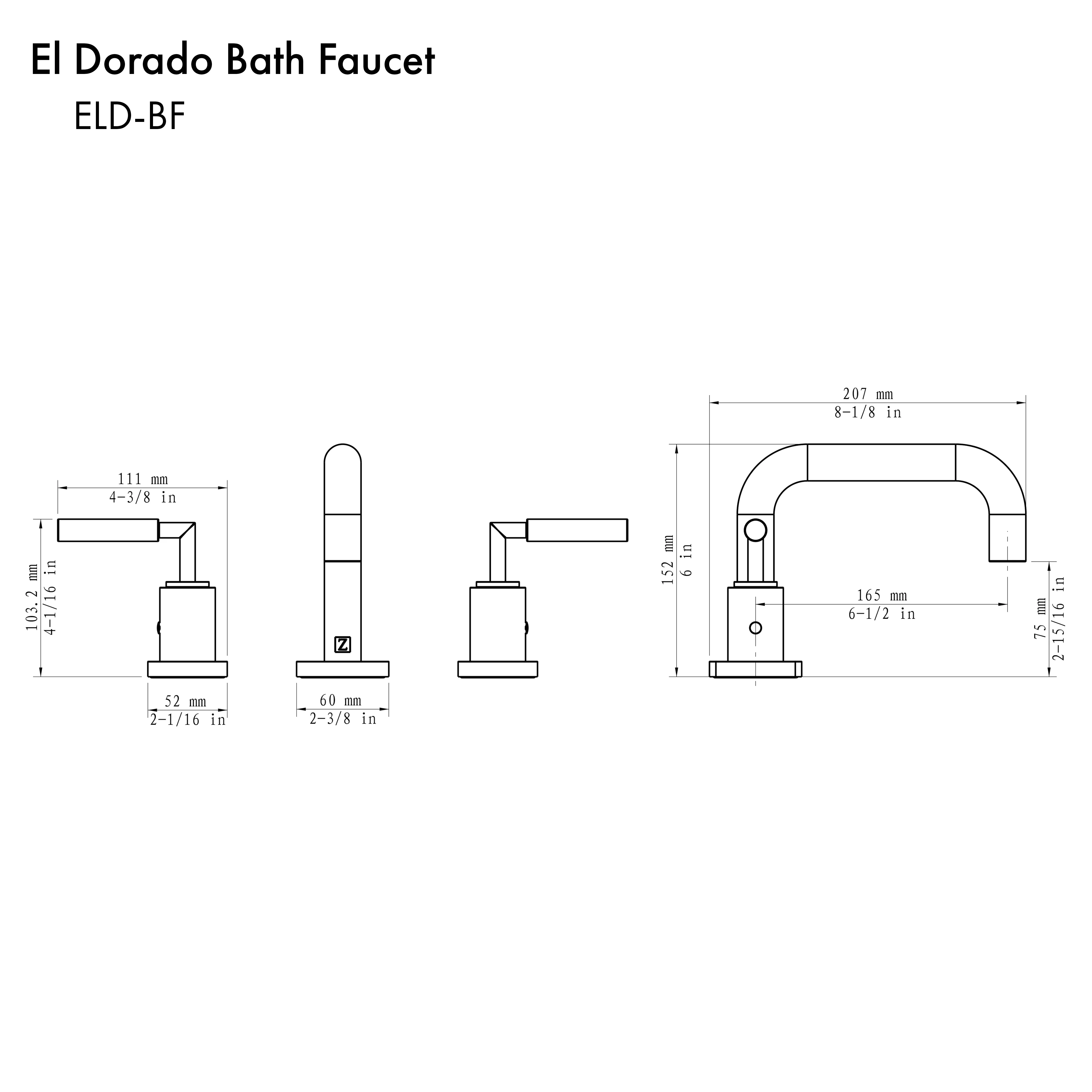 ZLINE Autograph Edition El Dorado Bath Faucet in Polished Gold (ELD-BF-PG) - Image 10