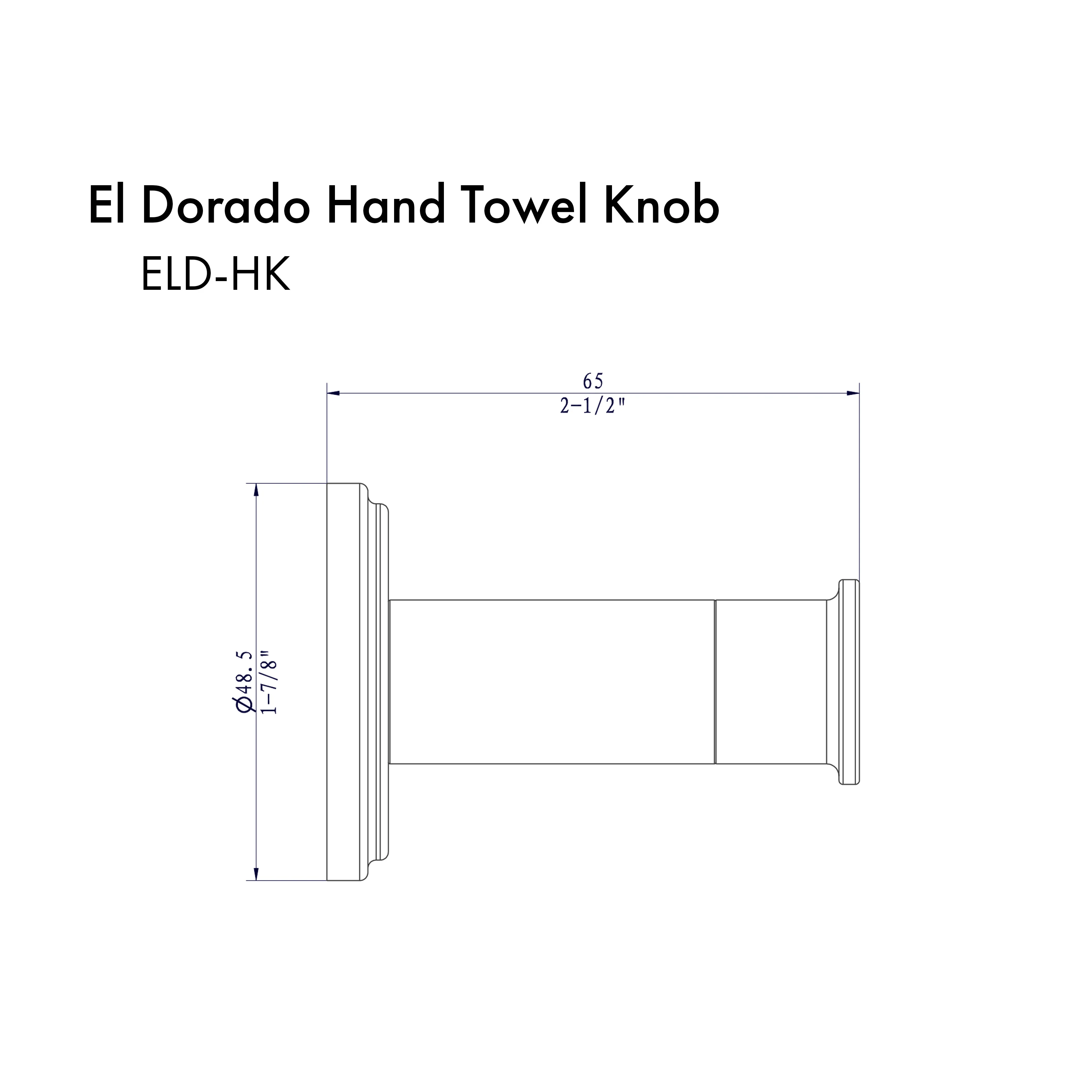 ZLINE El Dorado Towel Hook in Chrome (ELD-HK-CH) - Image 2