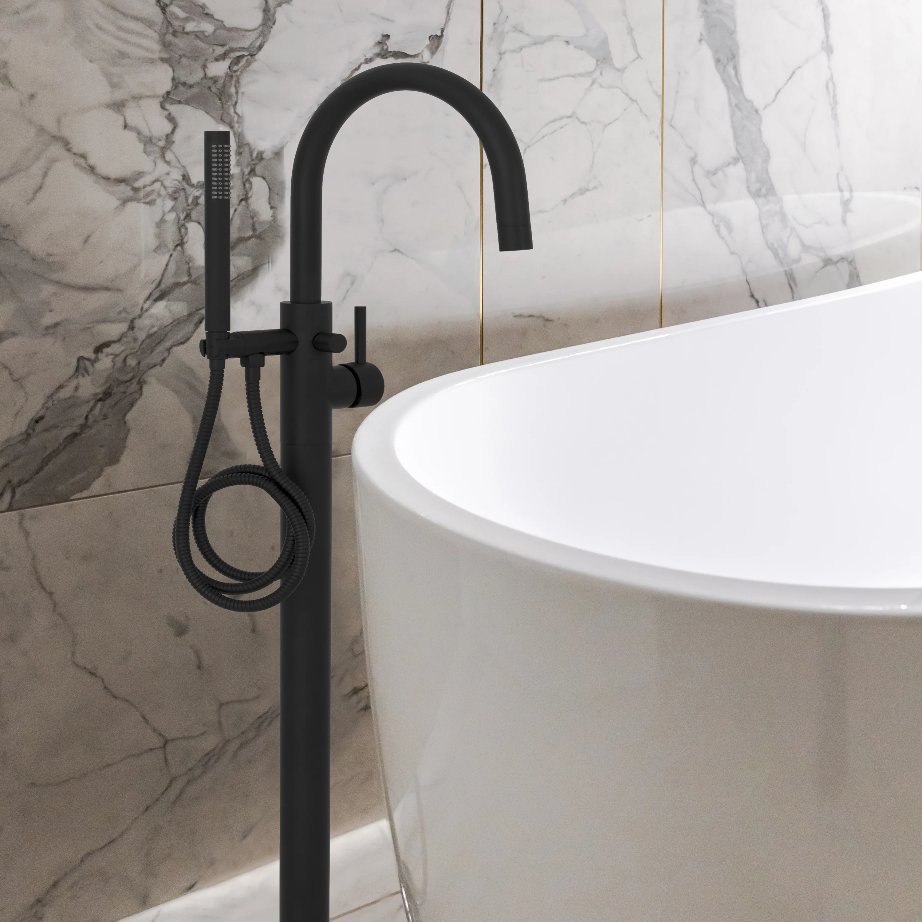ZLINE Autograph Edition Emerald Bay Bath Tub Filler in Matte Black (EMBY-BTF-MB) - Image 4
