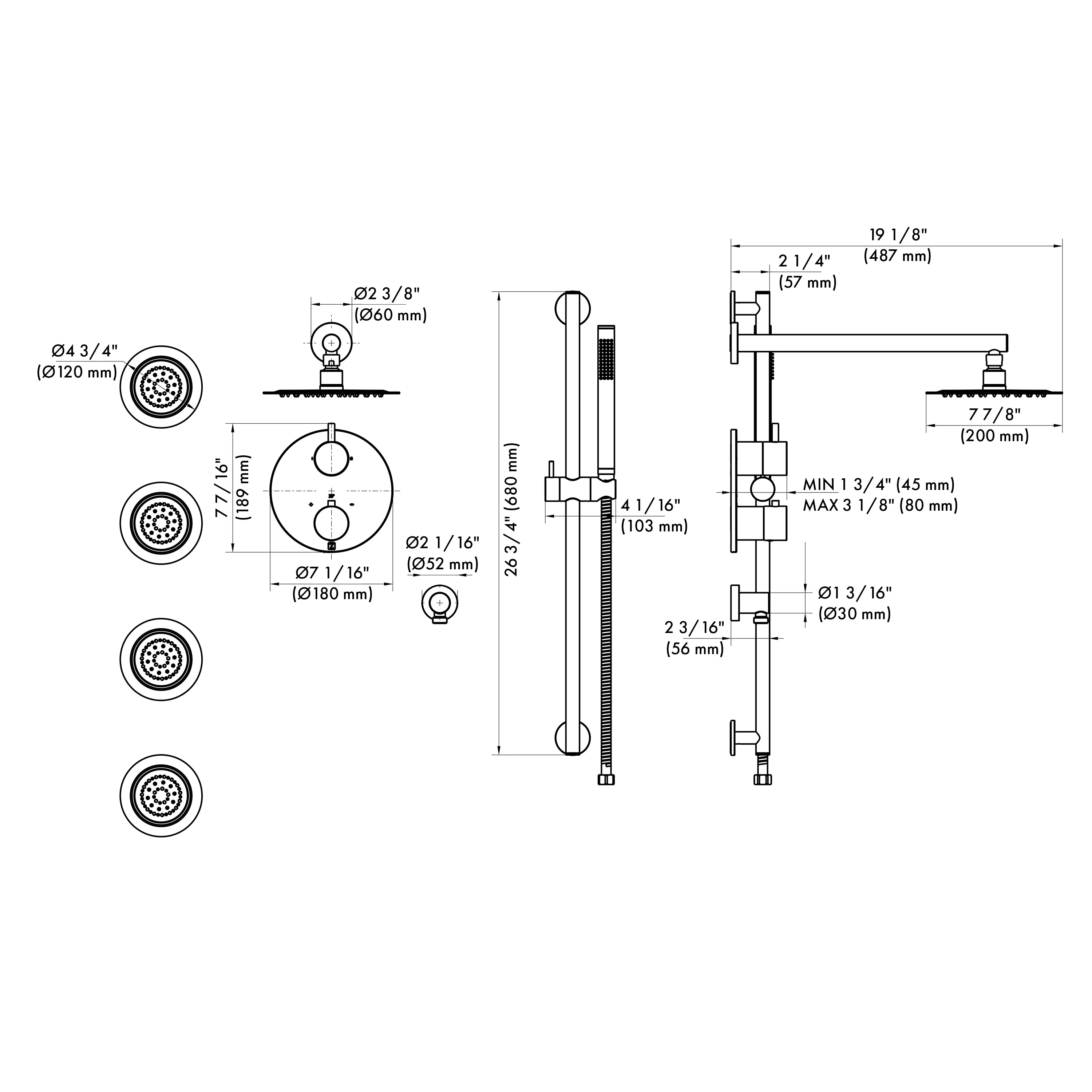 ZLINE Emerald Bay Thermostatic Shower System with Body Jets in Brushed Nickel (EMBY-SHS-T3-BN) - Image 5