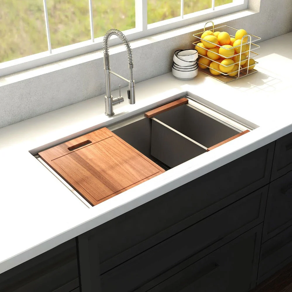 ZLINE 30 in. Garmisch Undermount Single Bowl Satin Stainless Steel Kitchen Sink with Bottom Grid and Accessories (SLS-30S) - Image 13