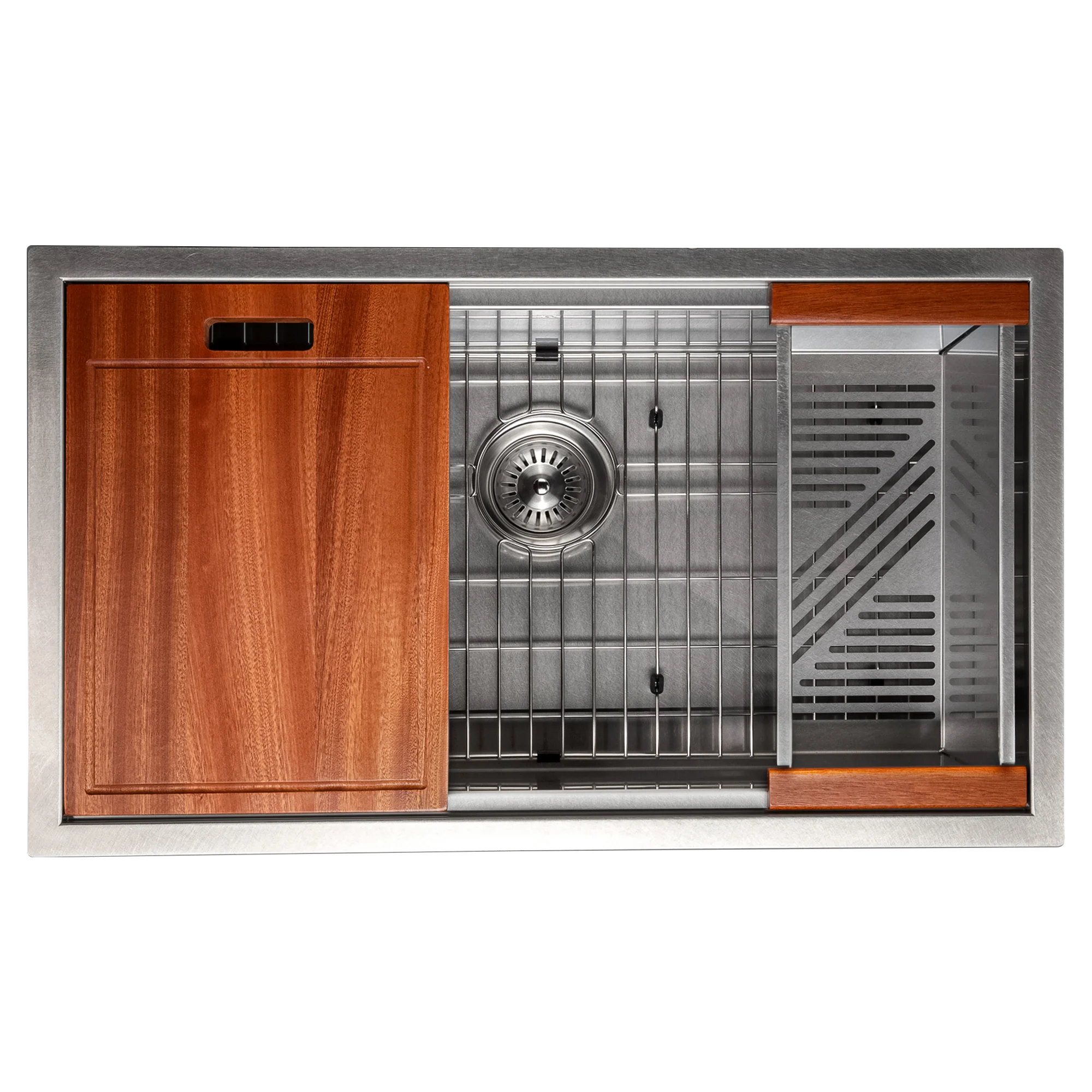 ZLINE 33 in. Garmisch Undermount Single Bowl Satin Stainless Steel Kitchen Sink with Bottom Grid and Accessories (SLS-33S) - Image 6