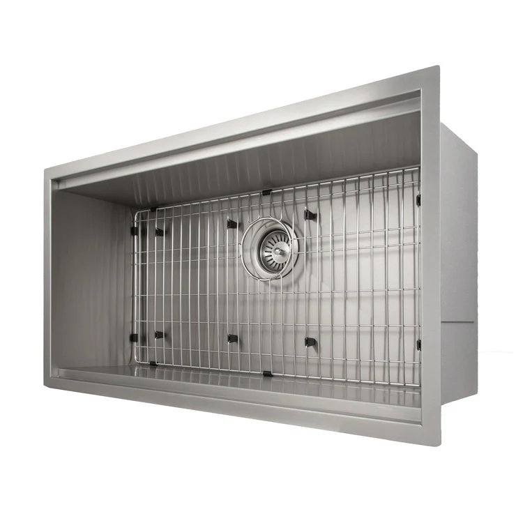 ZLINE 33 in. Garmisch Undermount Single Bowl Stainless Steel Kitchen Sink with Bottom Grid and Accessories (SLS-33) - Image 13