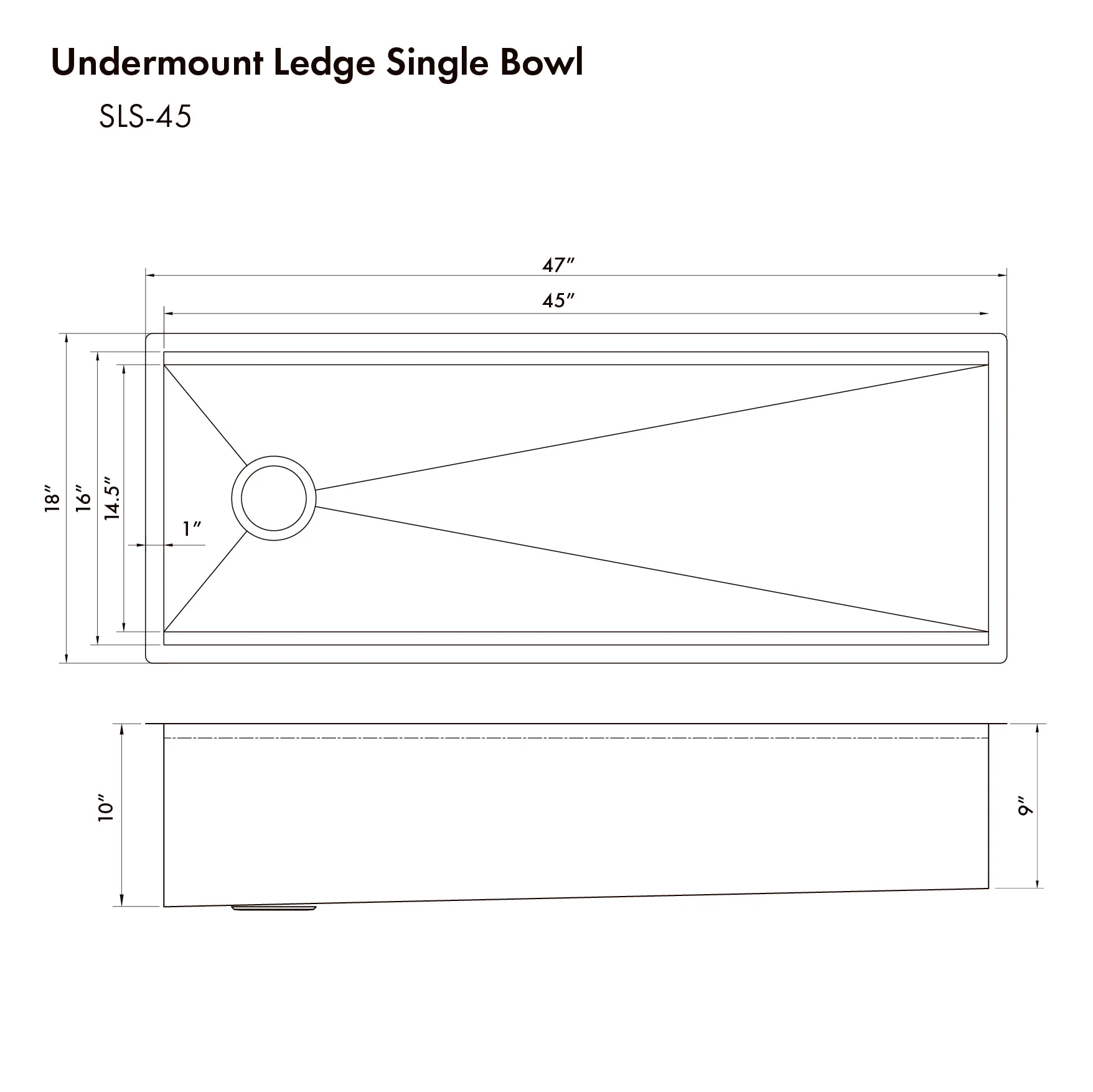 ZLINE 45 in. Garmisch Undermount Single Bowl Stainless Steel Kitchen Sink with Bottom Grid and Accessories (SLS-45) - Image 13