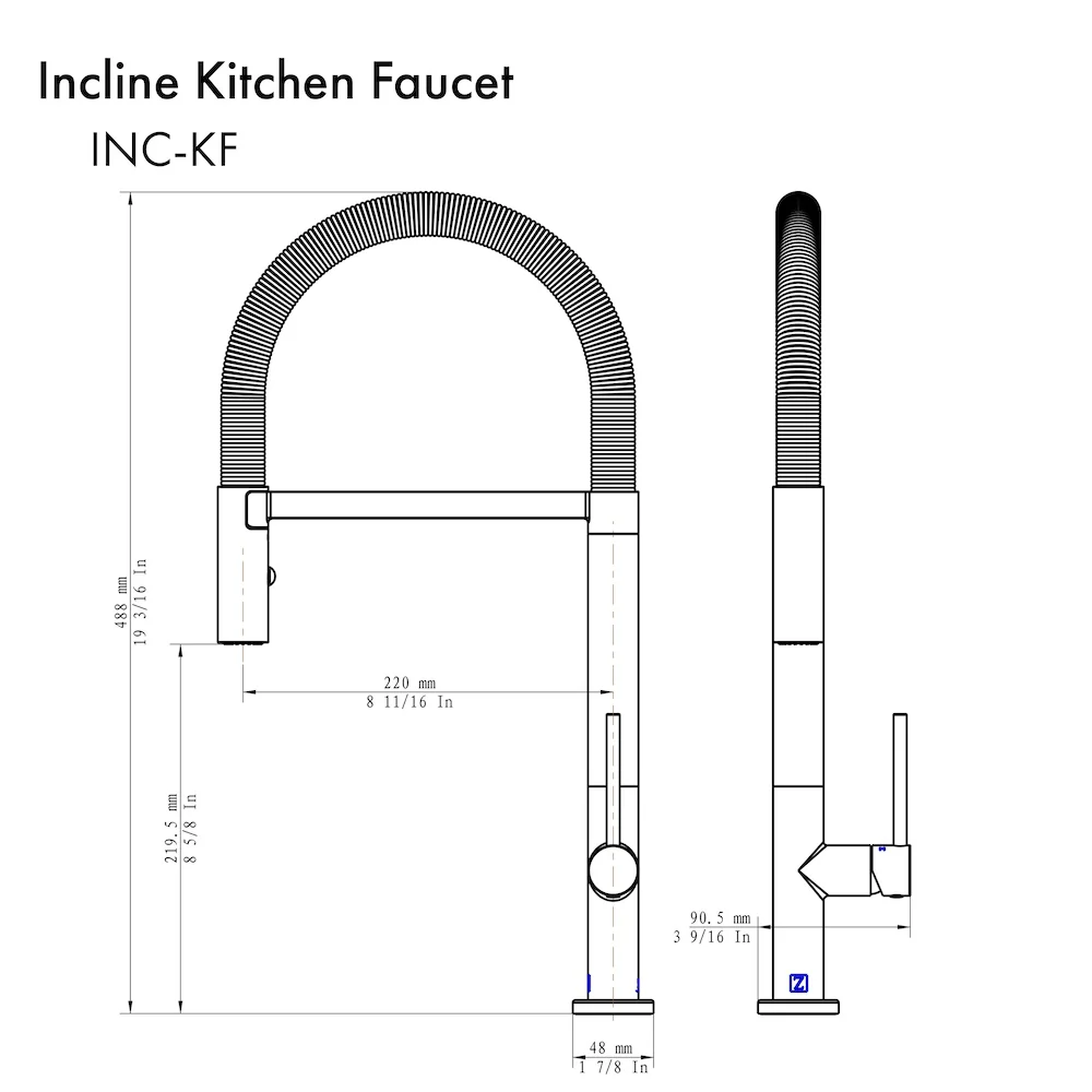 ZLINE Incline Kitchen Faucet in Matte Black (INC-KF-MB) - Image 3