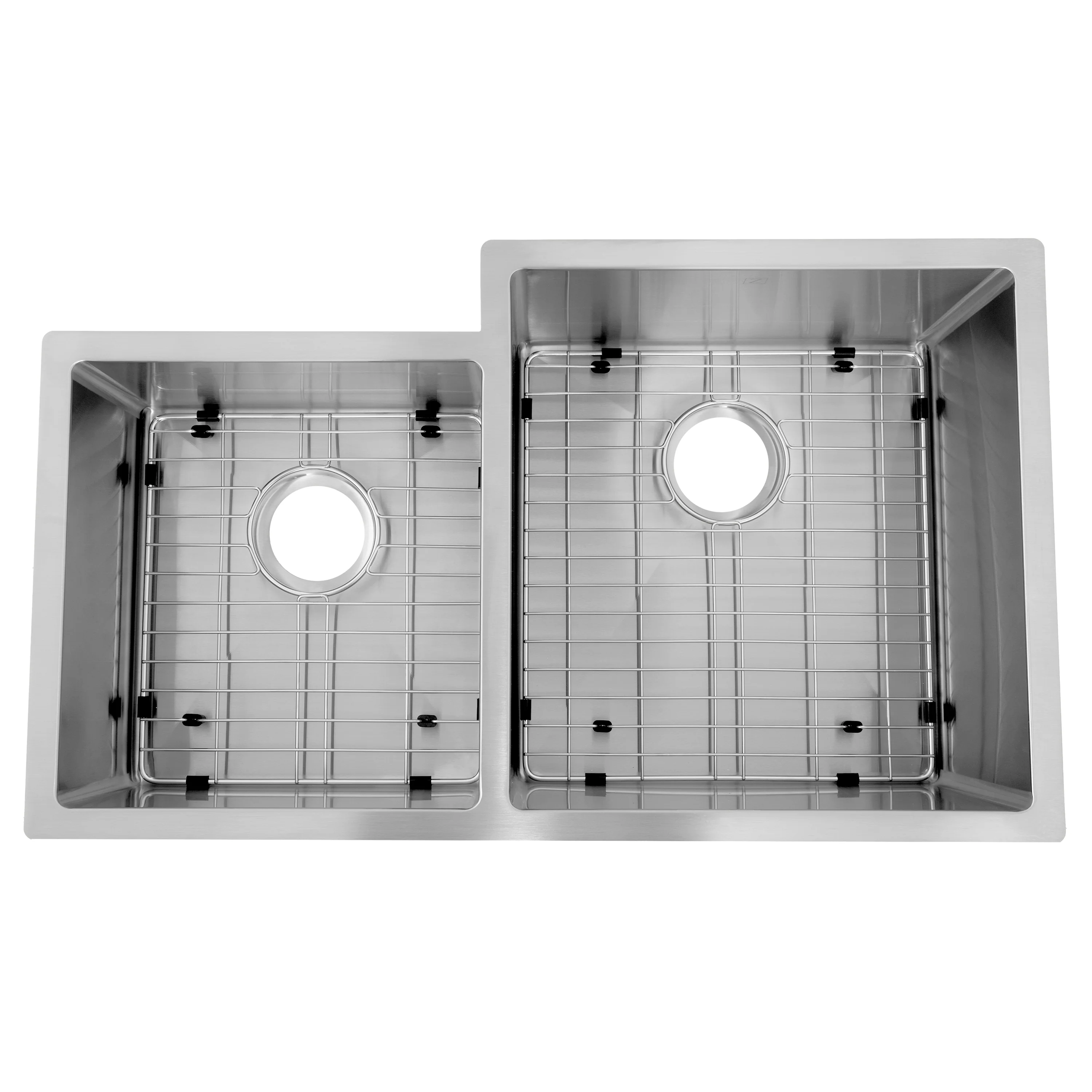 ZLINE 32 in. Jackson Undermount Double Bowl Stainless Steel Kitchen Sink with Bottom Grid (SRDL-32) - Image 2
