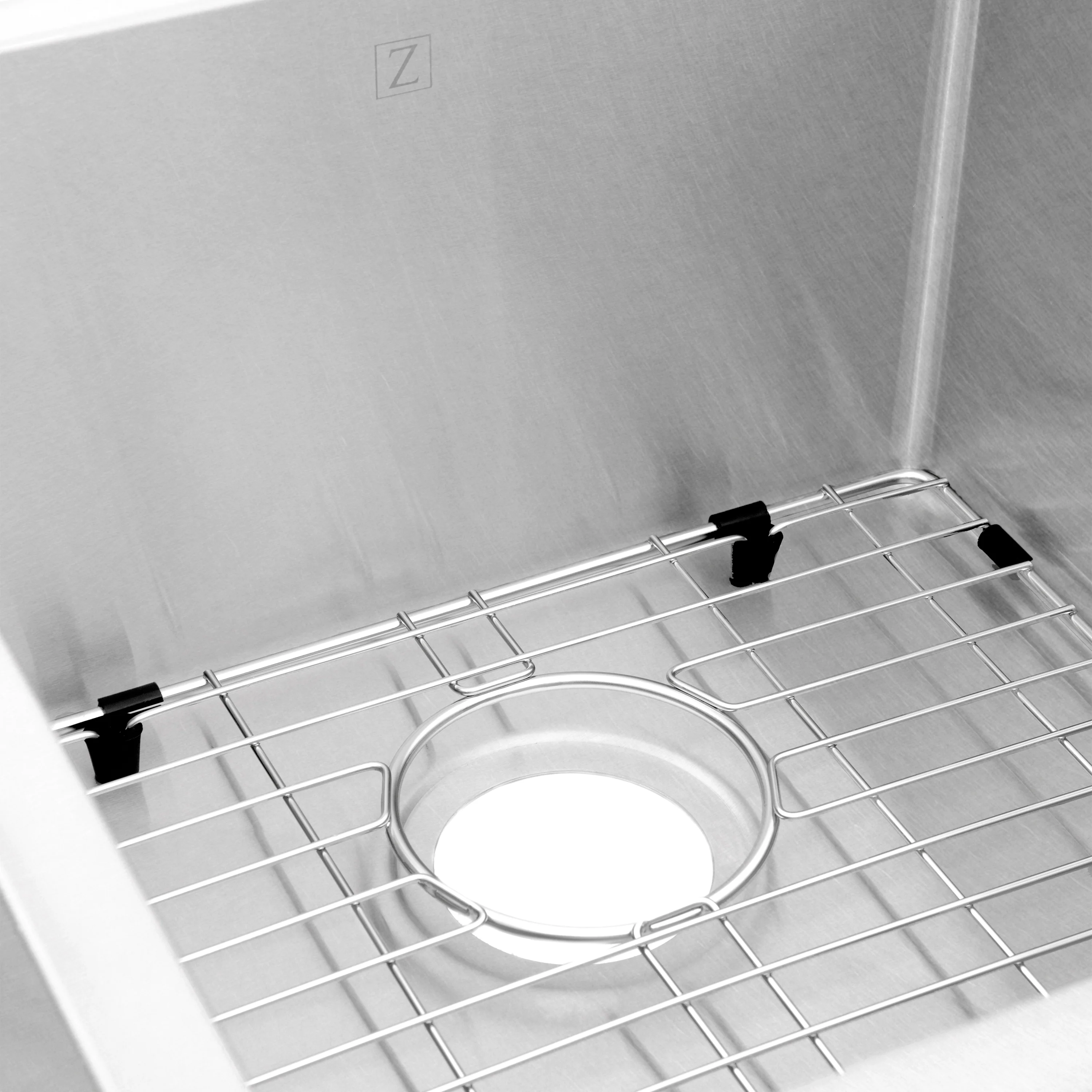 ZLINE 32 in. Jackson Undermount Double Bowl Stainless Steel Kitchen Sink with Bottom Grid (SRDR-32) - Image 3