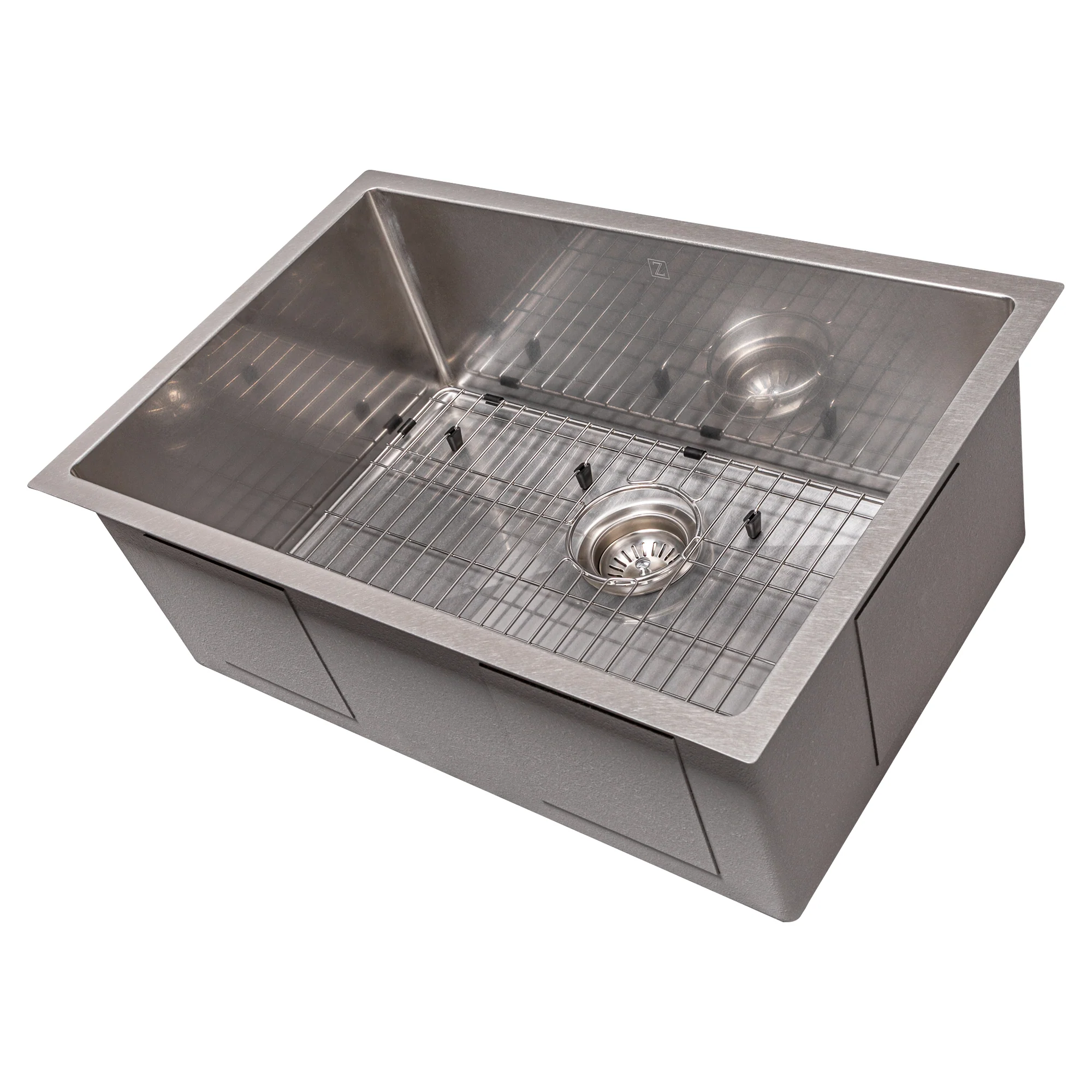 ZLINE 27 in. Meribel Undermount Single Bowl Stainless Steel Kitchen Sink with Bottom Grid (SRS-27) - Image 5