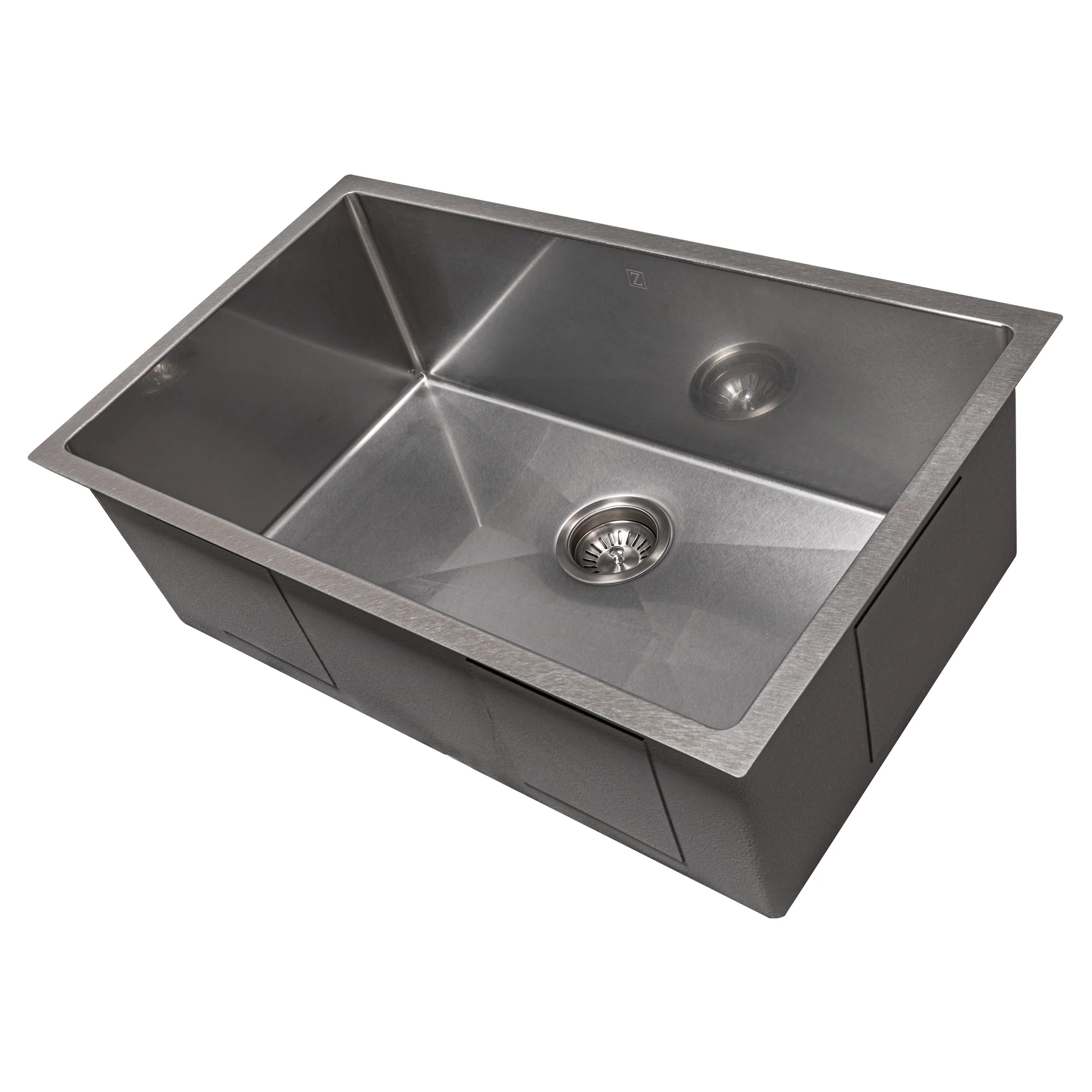 ZLINE 33 in. Meribel Undermount Single Bowl Satin Stainless Steel Kitchen Sink with Bottom Grid (SRS-33S) - Image 3