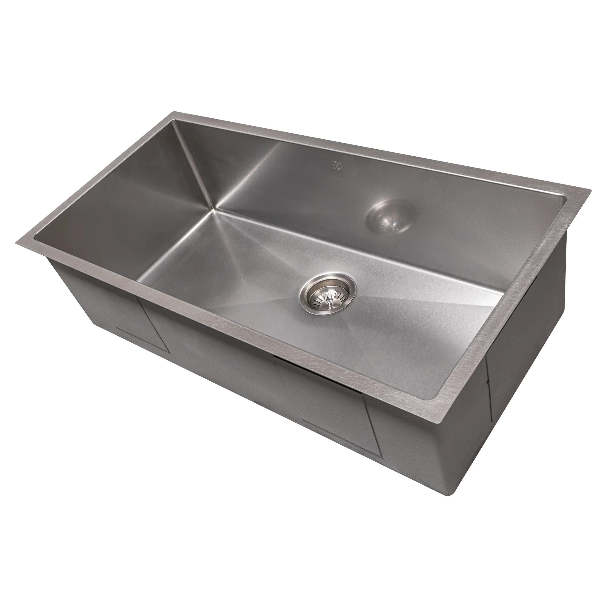 ZLINE 36 in. Meribel Undermount Single Bowl Satin Stainless Steel Kitchen Sink with Bottom Grid (SRS-36S) - Image 3
