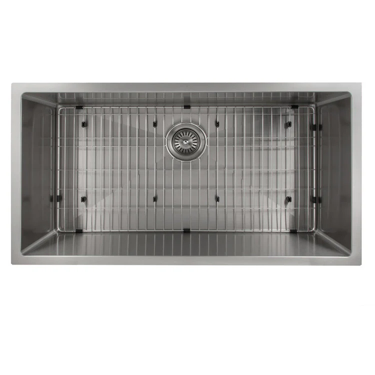 ZLINE 36 in. Meribel Undermount Single Bowl Stainless Steel Kitchen Sink with Bottom Grid (SRS-36) - Image 3