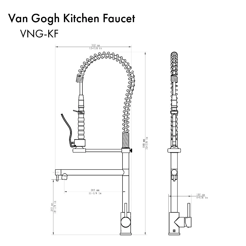 ZLINE Van Gogh Kitchen Faucet in Brushed Nickel (VNG-KF-BN) - Image 5
